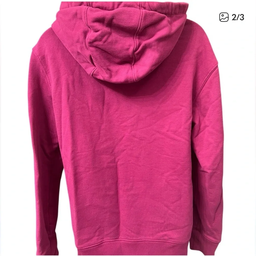 American Eagle Pink Hoodie Women’s Small Pullover Sweatshirt Embossed Logo - Picture 5 of 6